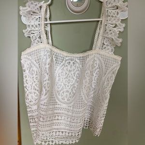 In Loom White Lace top